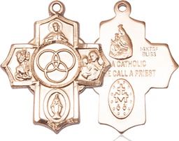 [2091GF] 14kt Gold Filled New Family 5-Way Medal