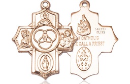[2091GF] 14kt Gold Filled New Family 5-Way Medal