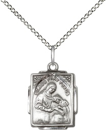 [0804ASS/18SS] Sterling Silver Saint Ann Pendant on a 18 inch Sterling Silver Light Curb chain