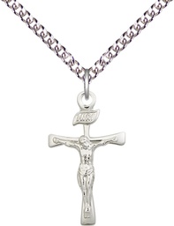 [2137SS/24SS] Sterling Silver Maltese Crucifix Pendant on a 24 inch Sterling Silver Heavy Curb chain