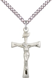 [2138SS/24SS] Sterling Silver Maltese Crucifix Pendant on a 24 inch Sterling Silver Heavy Curb chain