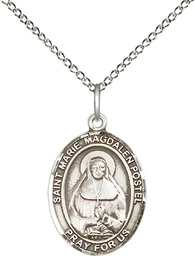 [8294SS/18SS] Sterling Silver Marie Magdalen Postel Pendant on a 18 inch Sterling Silver Light Curb chain
