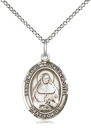 [8294SS/18SS] Sterling Silver Marie Magdalen Postel Pendant on a 18 inch Sterling Silver Light Curb chain