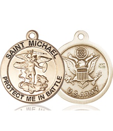 [1170KT2] 14kt Gold Saint Michael Army Medal