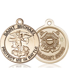 [1170KT3] 14kt Gold Saint Michael Coast Guard Medal