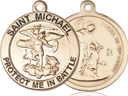 [1170KT5] 14kt Gold Saint Michael National Guard Medal