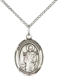 [8323SS/18SS] Sterling Silver Saint Wolfgang Pendant on a 18 inch Sterling Silver Light Curb chain