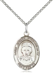 [8329SS/18SS] Sterling Silver Saint Joseph Freinademetz Pendant on a 18 inch Sterling Silver Light Curb chain