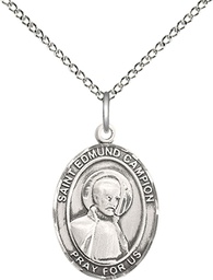 [8333SS/18SS] Sterling Silver Saint Edmund Campion Pendant on a 18 inch Sterling Silver Light Curb chain