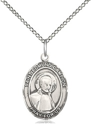 [8333SS/18SS] Sterling Silver Saint Edmund Campion Pendant on a 18 inch Sterling Silver Light Curb chain