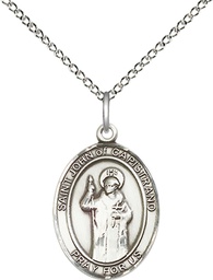 [8350SS/18SS] Sterling Silver Saint John of Capistrano Pendant on a 18 inch Sterling Silver Light Curb chain