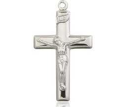 [2191SSY] Sterling Silver Crucifix Medal - With Box