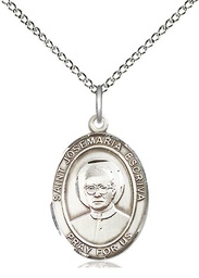 [8362SS/18SS] Sterling Silver Saint Josemaria Escriva Pendant on a 18 inch Sterling Silver Light Curb chain