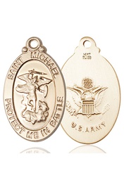 [1171KT2] 14kt Gold Saint Michael Army Medal