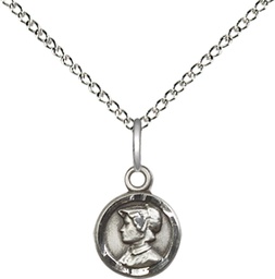 [2339SS/18SS] Sterling Silver Saint Elizabeth Ann Seton Pendant on a 18 inch Sterling Silver Light Curb chain