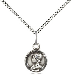 [2339SS/18SS] Sterling Silver Saint Elizabeth Ann Seton Pendant on a 18 inch Sterling Silver Light Curb chain