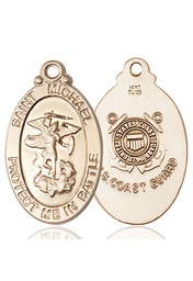 [1171KT3] 14kt Gold Saint Michael Guardian Angel Coast Guard Medal