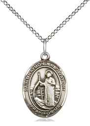 [8385SS/18SS] Sterling Silver Saint Raymond of Penafort Pendant on a 18 inch Sterling Silver Light Curb chain