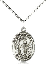 [8394SS/18SS] Sterling Silver Paul the Hermit Pendant on a 18 inch Sterling Silver Light Curb chain
