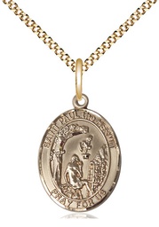 [8394GF/18G] 14kt Gold Filled Paul the Hermit Pendant on a 18 inch Gold Plate Light Curb chain