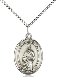 [8402SS/18SS] Sterling Silver Saint Eligius Pendant on a 18 inch Sterling Silver Light Curb chain