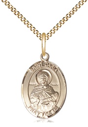 [8396GF/18G] 14kt Gold Filled Saint Daria Pendant on a 18 inch Gold Plate Light Curb chain