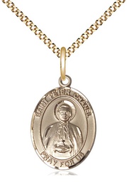 [8397GF/18G] 14kt Gold Filled Saint Peter Chanel Pendant on a 18 inch Gold Plate Light Curb chain