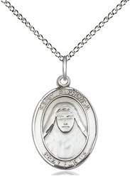 [8406SS/18SS] Sterling Silver Saint Alphonsa Pendant on a 18 inch Sterling Silver Light Curb chain