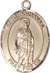 [8398GF] 14kt Gold Filled Saint Nathanael Medal