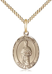 [8402GF/18G] 14kt Gold Filled Saint Eligius Pendant on a 18 inch Gold Plate Light Curb chain