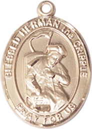 [8403GF] 14kt Gold Filled Blessed Herman the Cripple Medal