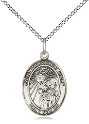[8420SS/18SS] Sterling Silver Saint Margaret Mary Alacoque Pendant on a 18 inch Sterling Silver Light Curb chain