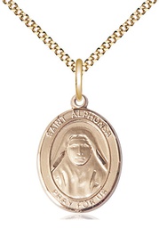 [8406GF/18G] 14kt Gold Filled Saint Alphonsa Pendant on a 18 inch Gold Plate Light Curb chain