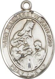 [8407SS] Sterling Silver Saint Margaret of Scotland Medal