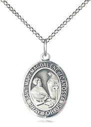 [8429SS/18SS] Sterling Silver Saint Mary Magdalene of Canossa Pendant on a 18 inch Sterling Silver Light Curb chain