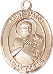 [8408GF] 14kt Gold Filled Saint Viator of Bergamo Medal