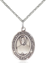 [8437SS/18SS] Sterling Silver Blessed Emilie Tavernier Gamelin Pendant on a 18 inch Sterling Silver Light Curb chain