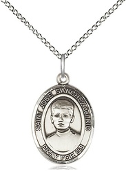 [8446SS/18SS] Sterling Silver Saint Jose Canchez del Rio Pendant on a 18 inch Sterling Silver Light Curb chain