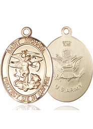 [1172KT2] 14kt Gold Saint Michael Army Medal