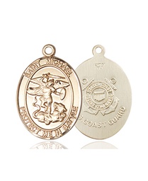 [1172KT3] 14kt Gold Saint Michael Coast Guard Medal