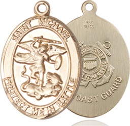 [1172KT3] 14kt Gold Saint Michael Coast Guard Medal