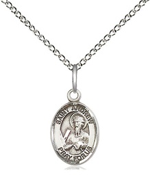 [9000SS/18SS] Sterling Silver Saint Andrew the Apostle Pendant on a 18 inch Sterling Silver Light Curb chain