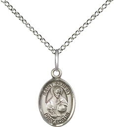 [9001SS/18SS] Sterling Silver Saint Albert the Great Pendant on a 18 inch Sterling Silver Light Curb chain