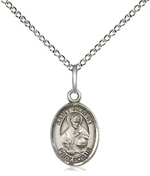 [9001SS/18SS] Sterling Silver Saint Albert the Great Pendant on a 18 inch Sterling Silver Light Curb chain