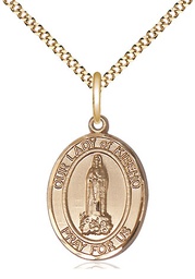 [8414GF/18G] 14kt Gold Filled Our Lady of Kibeho Pendant on a 18 inch Gold Plate Light Curb chain