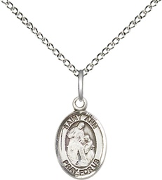 [9002SS/18SS] Sterling Silver Saint Ann Pendant on a 18 inch Sterling Silver Light Curb chain