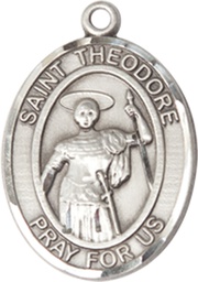 [8415SSY] Sterling Silver Saint Theodore Stratelates Medal