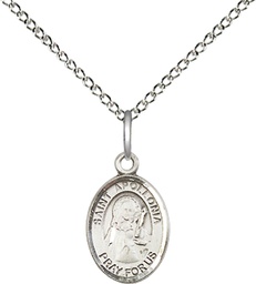 [9005SS/18SS] Sterling Silver Saint Apollonia Pendant on a 18 inch Sterling Silver Light Curb chain
