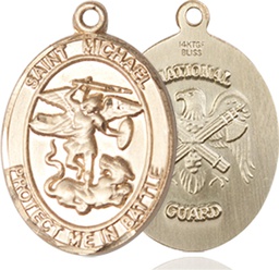 [1172KT5] 14kt Gold Saint Michael National Guard Medal