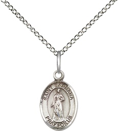 [9006SS/18SS] Sterling Silver Saint Barbara Pendant on a 18 inch Sterling Silver Light Curb chain
